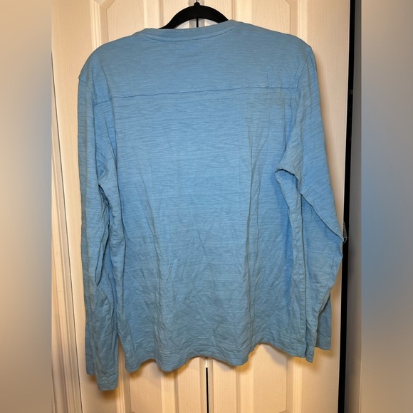 Hugo Boss - Blue Office Wear Basic Casual Long Sleeve V-Neck Shirt in Size XL - Picture 2 of 7